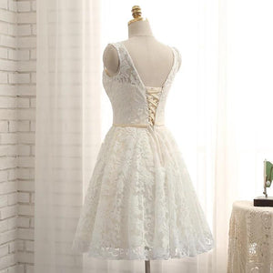 A Line Lace Prom Homecoming Dresses Short