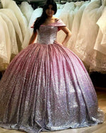 Load image into Gallery viewer, ombre-quinceanera-dresses-ball-gowns-off-the-shoulder
