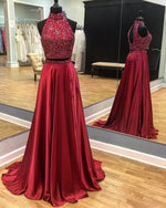 Load image into Gallery viewer, two piece prom dresses
