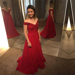 Load image into Gallery viewer, V Neck Off Shoulder Long Satin Burgundy Evening Dress
