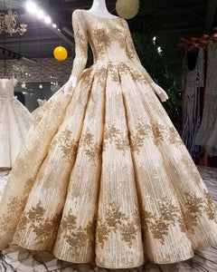 Gold-Wedding-Dresses-Bling-Bling-Sequin-Ball-Gowns