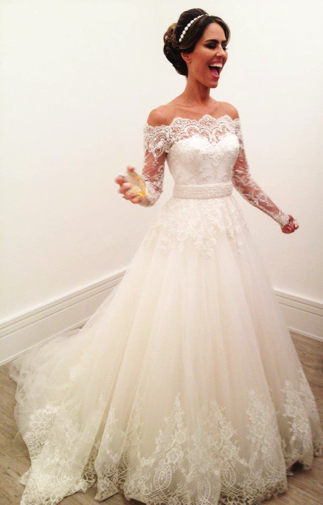 long sleeves wedding dresses