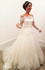Load image into Gallery viewer, long sleeves wedding dresses
