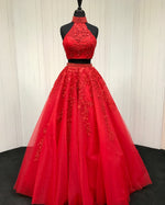 Cargar imagen en el visor de la galería, Red-Ballgowns-Prom-Dresses
