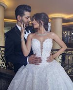 Cargar imagen en el visor de la galería, Elegant Lace Appliques Sweetheart Tulle Wedding Dresses Ball Gowns
