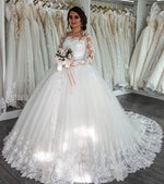 Cargar imagen en el visor de la galería, long sleeves lace wedding dresses

