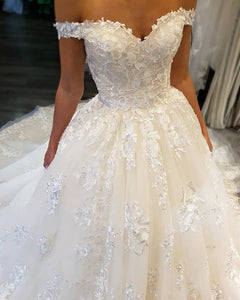Elegant-Wedding-Dress-Ball-Gowns-Women's-Bridal-Gowns-Lace