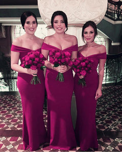 Elegant-Purple-Bridesmaid-Dresses-Off-The-Shoulder-Formal-Gowns