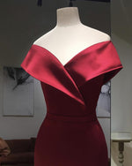 Load image into Gallery viewer, Satin Off The Shoulder Mermaid Prom Dresses

