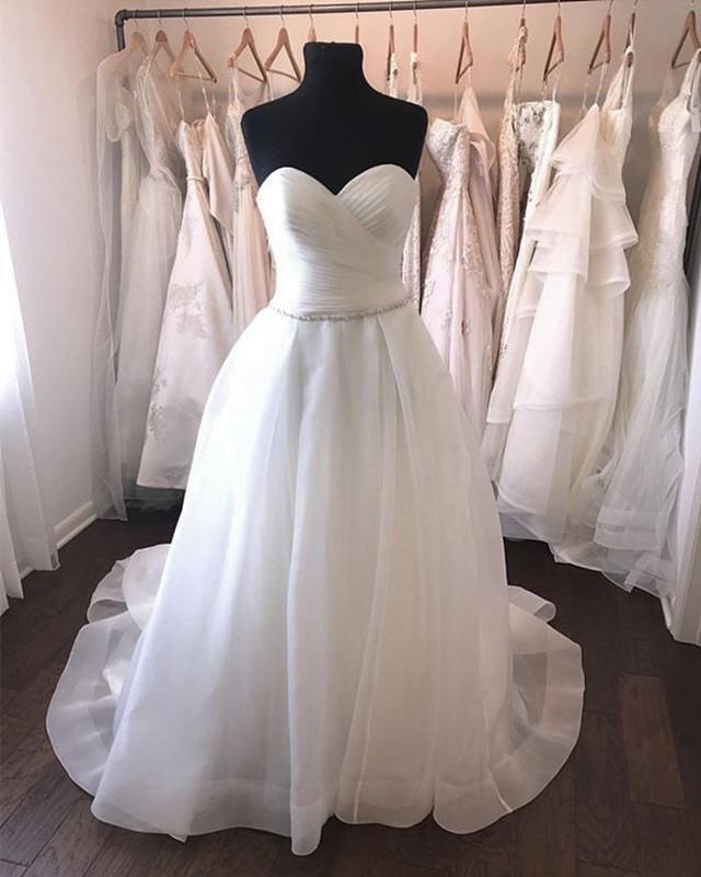 A-line-Sweetheart-Wedding-Dresses-Organza-Bridal-Gowns
