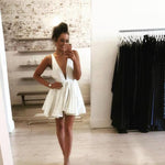 Load image into Gallery viewer, sexy plunge neck short prom homecoming dresses 2017
