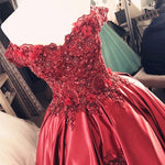 Load image into Gallery viewer, Gorgeous Beaded Lace V Neck Off Shoulder Long Burgundy Prom Dresses 2022
