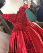 Load image into Gallery viewer, Gorgeous Beaded Lace V Neck Off Shoulder Long Burgundy Prom Dresses 2022
