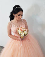Load image into Gallery viewer, peach quinceanera dresses
