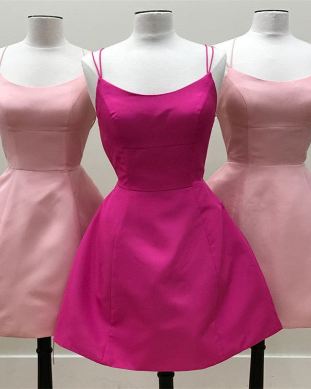 Rose-Pink-Homecoming-Dresses-Cross-Back-Satin-Prom-Mini-Cocktail-Dress