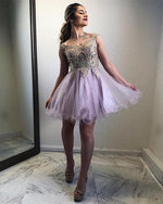 Cargar imagen en el visor de la galería, Lilac-Homecoming-Dresses-Short-Prom-Gowns-Off-Shoulder-Graduation-Dress
