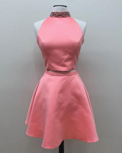 Coral-Pink-Homecoming-Dresses-Short-Prom-Two-Piece-Dress