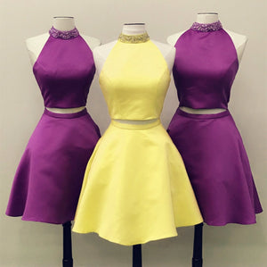 Two-Piece-Prom-Dresses-Yellow-Homecoming-Dress-Satin-Graduation-Dresses