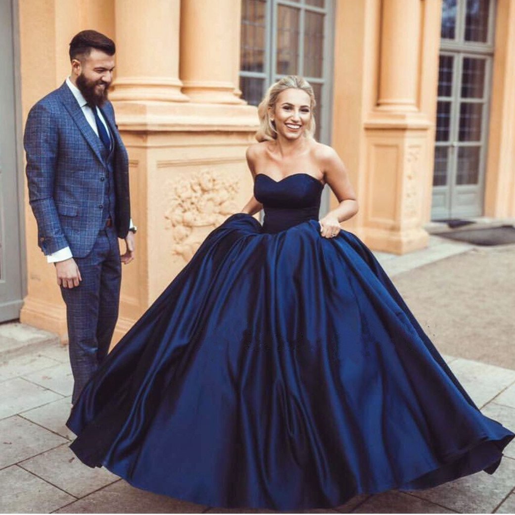 Wedding-Dresses-Navy-Blue-Ball-Gowns
