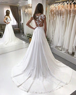 Load image into Gallery viewer, Boho Chic Lace Appliques Long Chiffon Beach Wedding Dresses 2022
