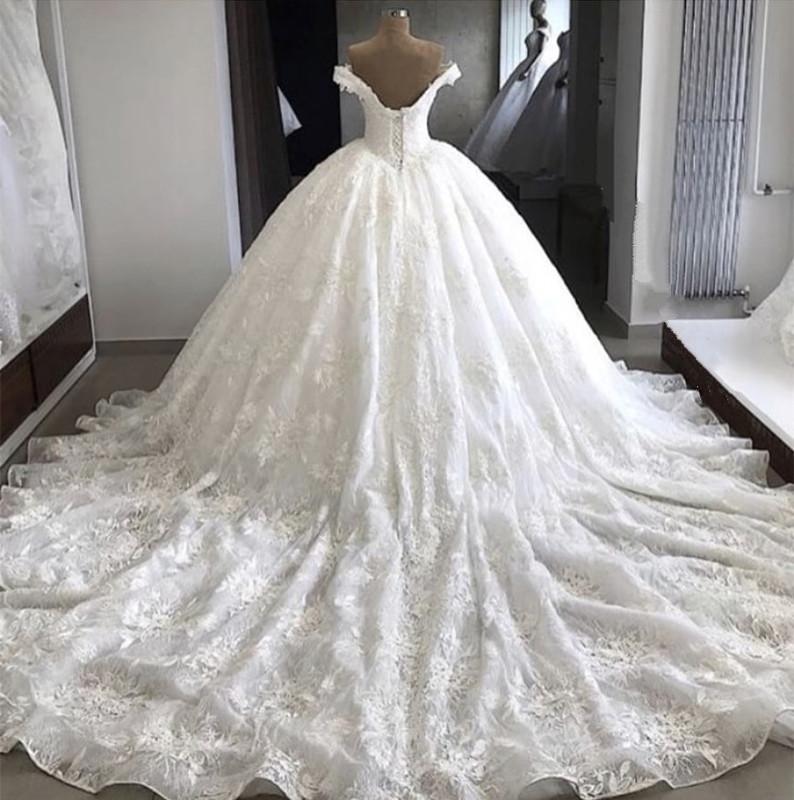 Romantic-Bridal-Wedding-Dresses-Ballgowns-Lace-Dress