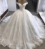 Afbeelding in Gallery-weergave laden, Elegant-Bridal-Dresses-Lace-Off-The-Shoulder-Wedding-Puffy-Dress-For-Women
