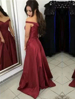 Load image into Gallery viewer, Burgundy-Prom-Gowns
