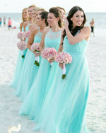 Load image into Gallery viewer, Halter Top Tulle Floor Length Bridesmaid Dresses For Weddings
