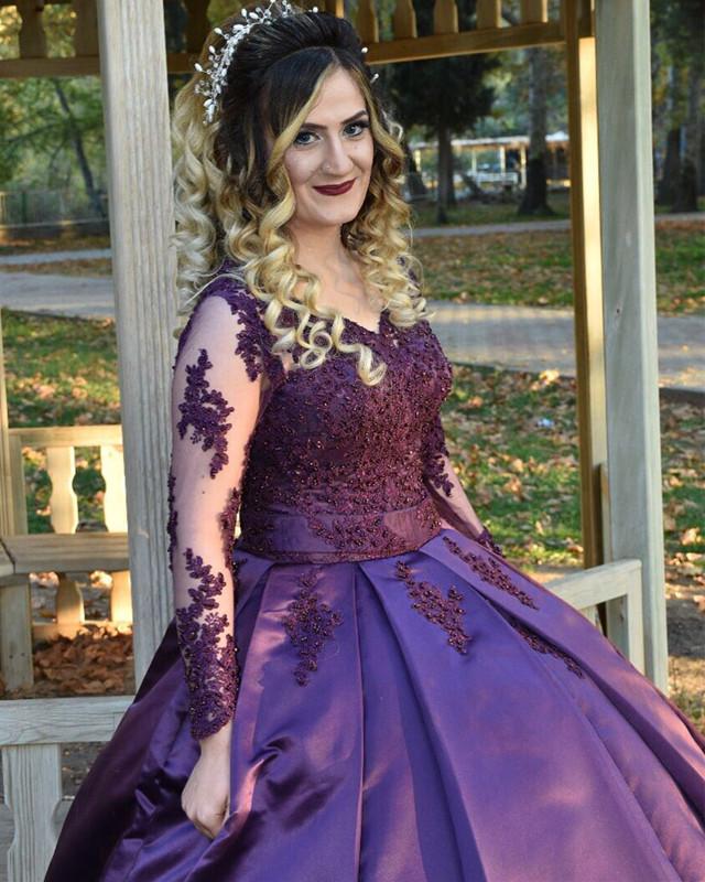 Purple-Quinceanera-Dresses-Long-Sleeves-Ball-Gowns