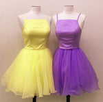 Afbeelding in Gallery-weergave laden, Short Spaghetti Straps Homecoming Party Dresses Organza Ruffles
