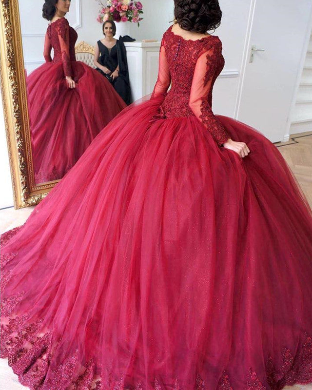 Burgundy-Wedding-Gown