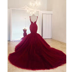 Load image into Gallery viewer, Elegant Lace Embroidery Sweetheart Mermaid Tulle Prom Evening Dresses
