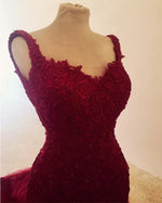 Load image into Gallery viewer, Lace Sweetheart Tulle Backless Mermaid Evening Dresses
