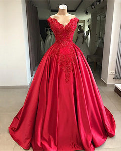 Red-Prom-Dresses-Satin-Long-Ball-Gowns-Lace-Embroidery-Beaded