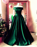 Cargar imagen en el visor de la galería, Emerald-Green-Prom-Dresses-Satin-Ball-Gowns-Dress-For-Weddings

