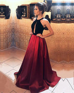 Cargar imagen en el visor de la galería, Halter-Evening-Dresses-2019-Velvet-Halter-Prom-Gowns
