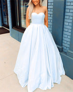 Load image into Gallery viewer, Sweetheart Bodice Corset Satin Floor Length Ballgowns Prom Dresses 2019
