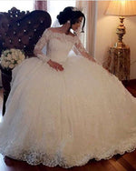 Cargar imagen en el visor de la galería, Long-Sleeves-Lace-Wedding-Dresses
