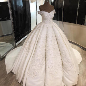 2019-Wedding-Dresses-Satin-Bridal-Ballgowns-Royal-Style