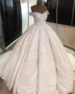 Load image into Gallery viewer, Vintage Lace Embroidery Ball Gowns Wedding Dresses Satin
