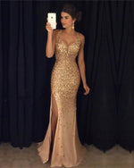 Load image into Gallery viewer, Champagne-Mermaid-Prom-Dresses
