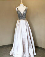 Load image into Gallery viewer, Silver-Prom-Dresses
