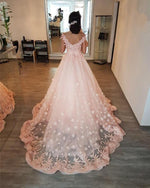 Load image into Gallery viewer, Peach-Lace-Wedding-Dresses
