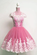 Load image into Gallery viewer, Vintage 1950s Style Tulle Swing Party Dress Lace Cap Sleeves
