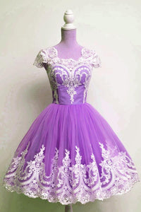 Vintage 1950s Style Tulle Swing Party Dress Lace Cap Sleeves