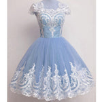 Load image into Gallery viewer, Vintage 1950s Style Tulle Swing Party Dress Lace Cap Sleeves
