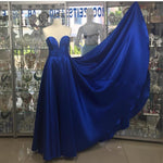 Load image into Gallery viewer, Simple Design Sweetheart Long Satin Prom Dresses 2018
