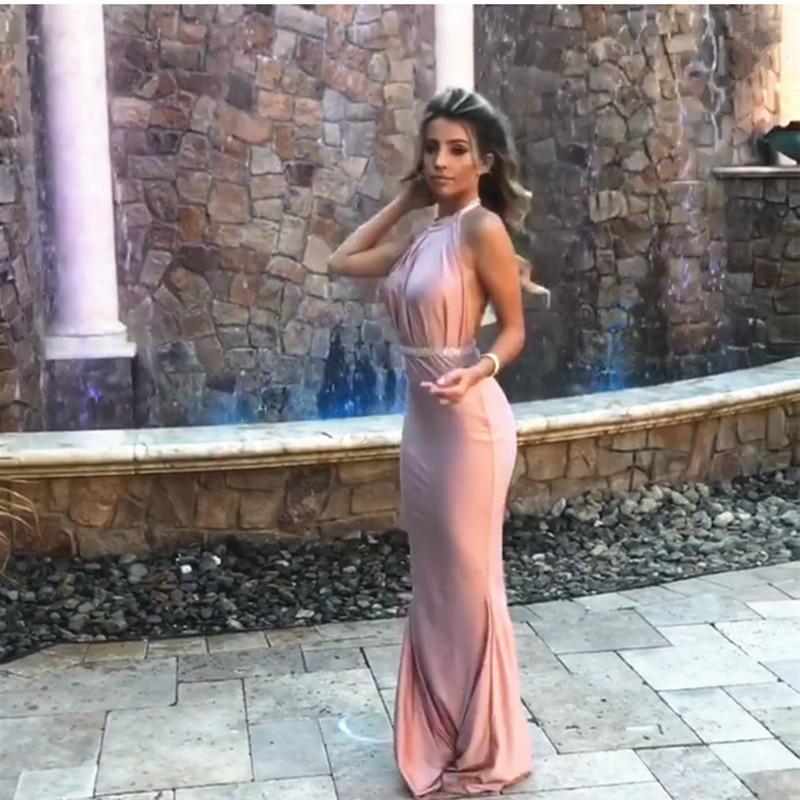 Sexy Backless Long Jersey Mermaid Bridesmaid Dresses For Weddings