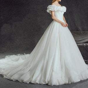 Off Shoulder Tulle Ball Gowns Cinderella Wedding Dresses 2018