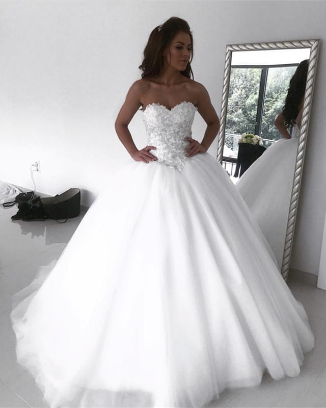 Sweetheart-Wedding-Dresses-Ball-Gowns-Lace-Embroidery